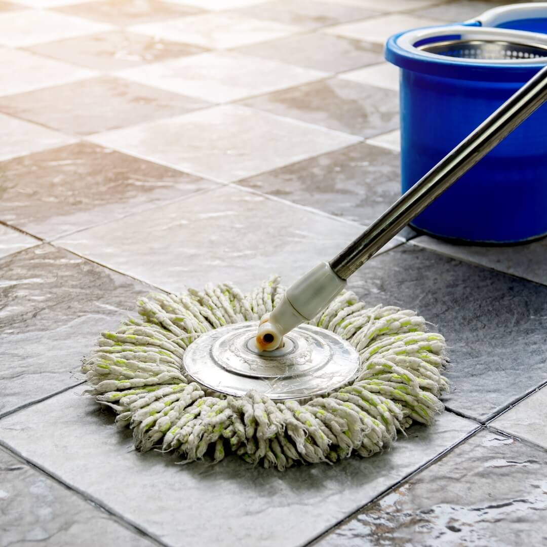 image of someone mopping the floor