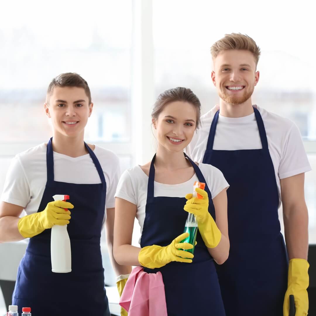 image of an office cleaning crew