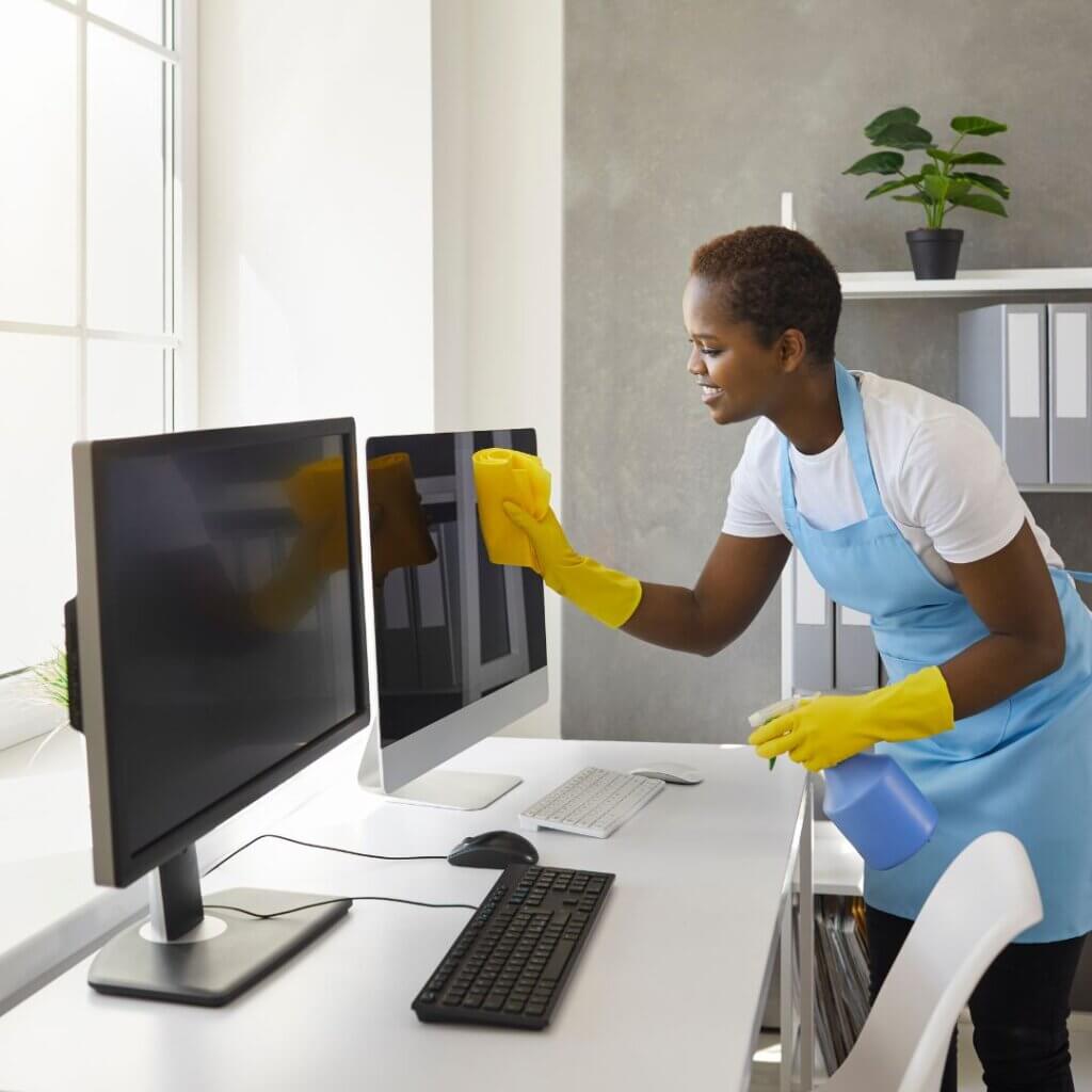 professional cleaning in office