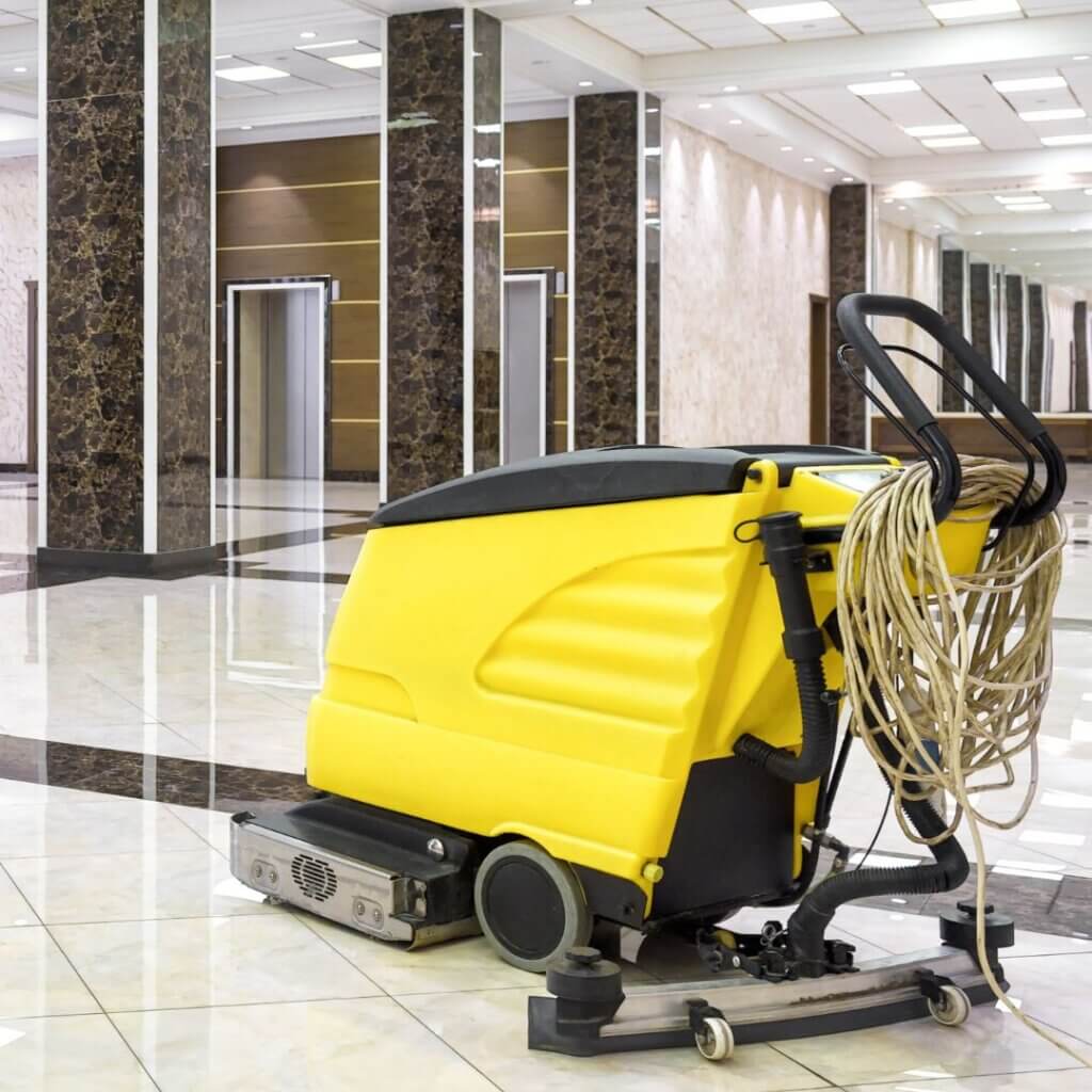 A floor cleaning machine