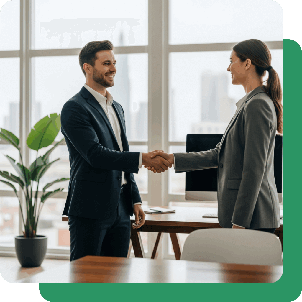 Two people shaking hands