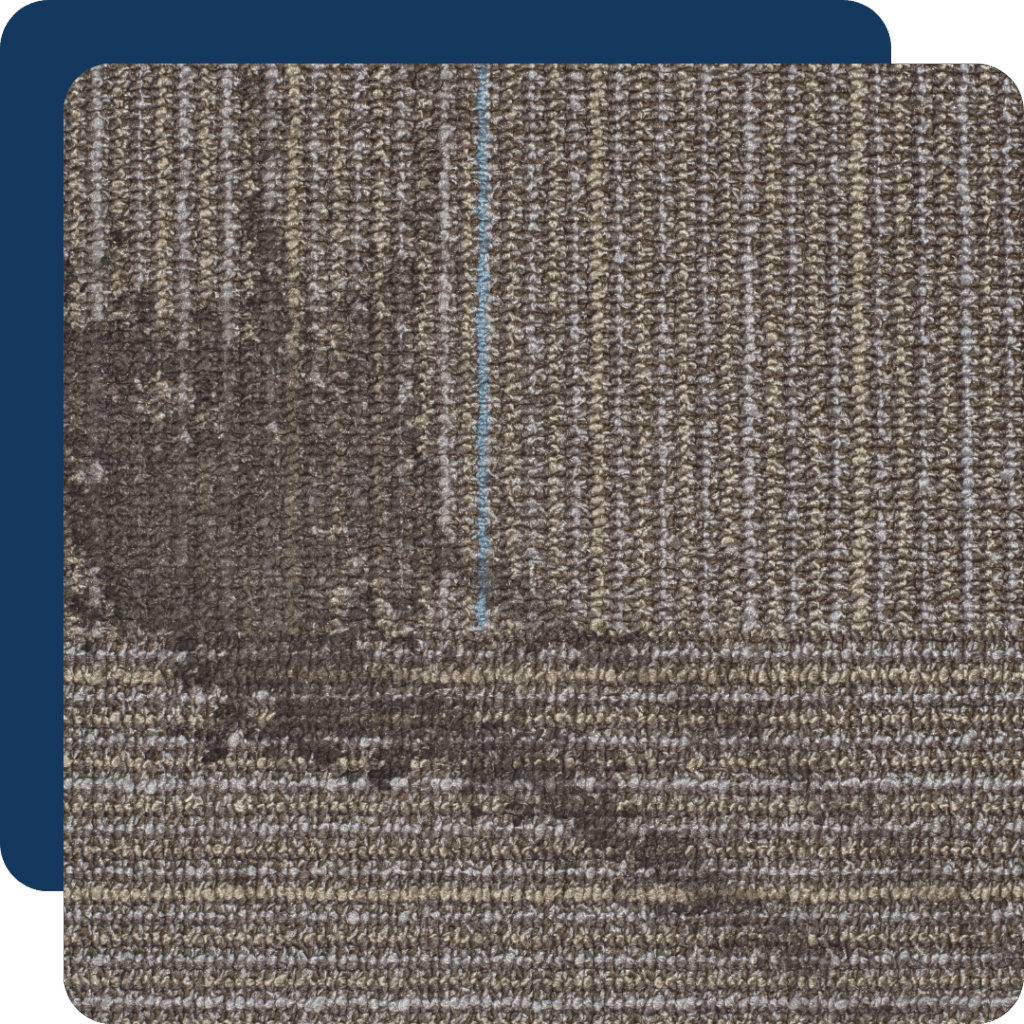 Commercial Carpet Cleaning Services in Fresno California 3 a dark coffee stain on a light-colored office carpet