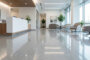 a medical office lobby with gleaming, polished floors